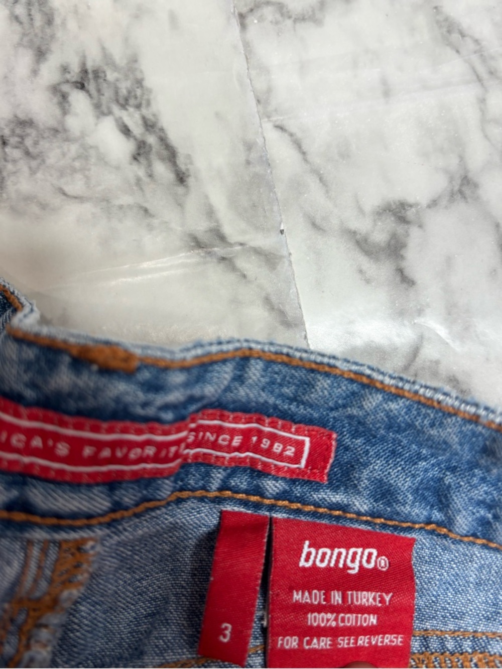 BONGO Y2K Blue Denim Cutoff Jean Shorts denim Back Pockets size 3 summer Bratz - Picture 5 of 7